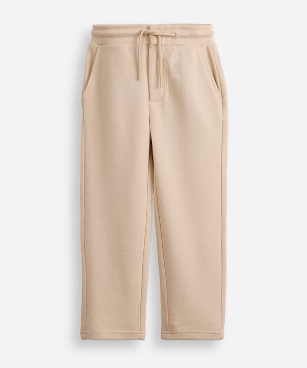 calça reta infantil de algodão piquet bege 6
