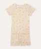 pijama curto infantil com fru fru e moranguinhos off white 10