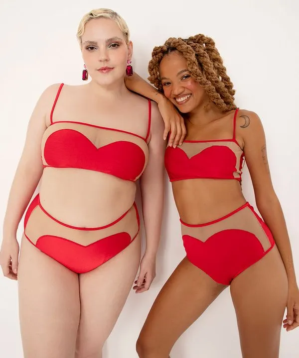 biquíni calcinha hot pant coração alexia hentsch vermelho PP