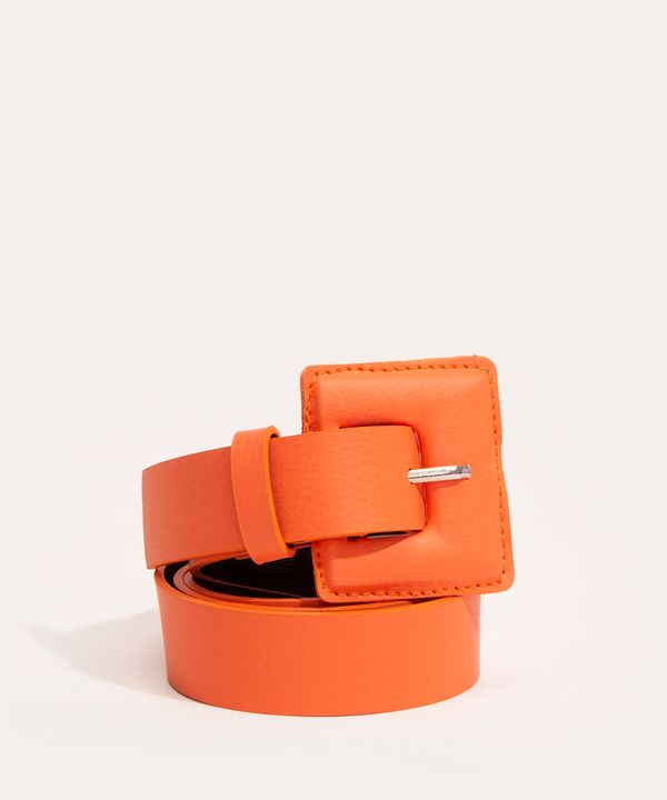 cinto largo fivela quadrada laranja 85CM