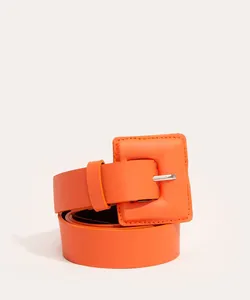 cinto largo fivela quadrada laranja 100CM