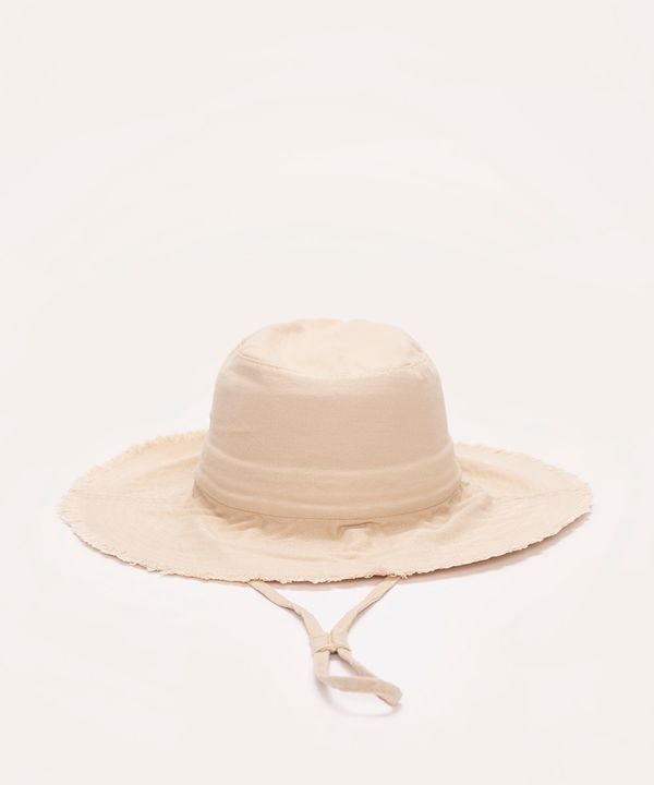 chapéu bucket com cordão bege Único