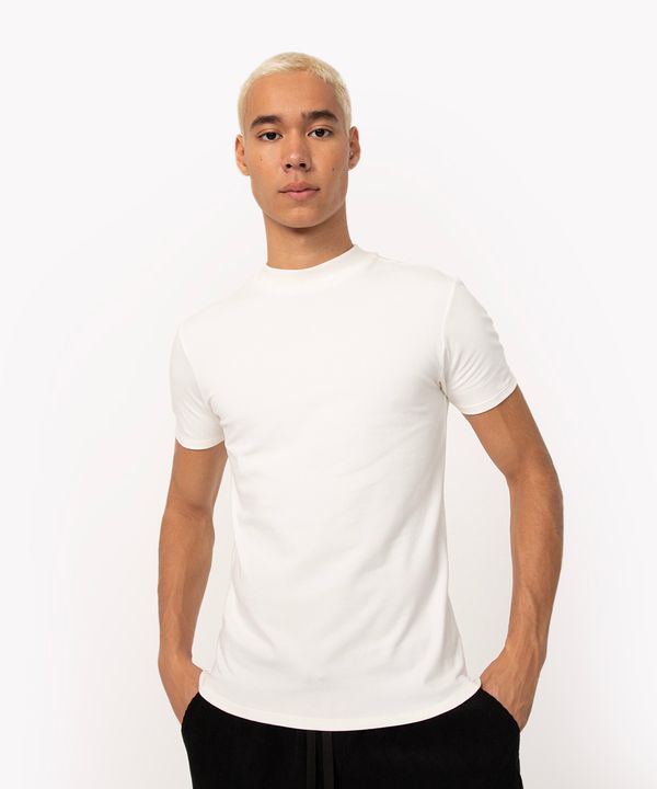 camiseta de algodão slim gola careca off white P