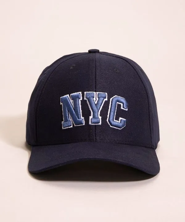 boné aba curva "nyc" azul marinho Único
