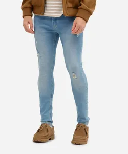 calça skinny masculina jeans destroyed azul 40