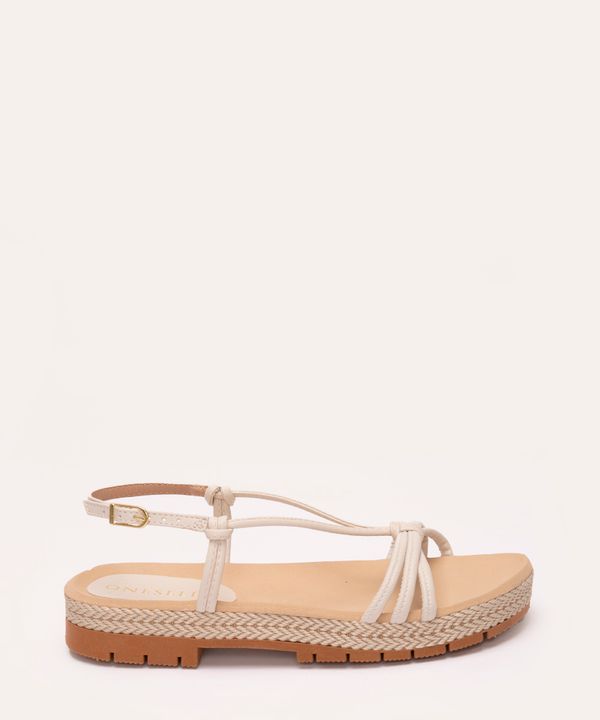 sandália flatform tiras finas texturizada oneself off white 34
