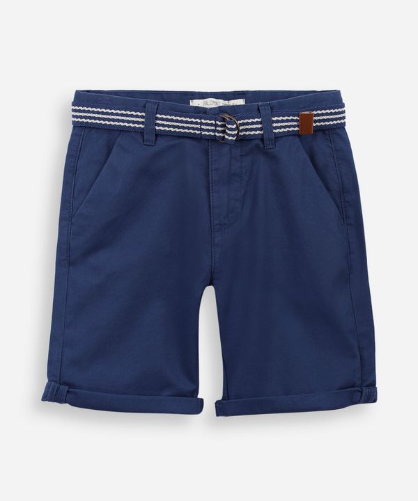 bermuda infantil de sarja com cinto azul 10