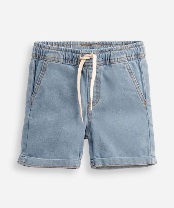 short infantil jeans cós elástico azul 4