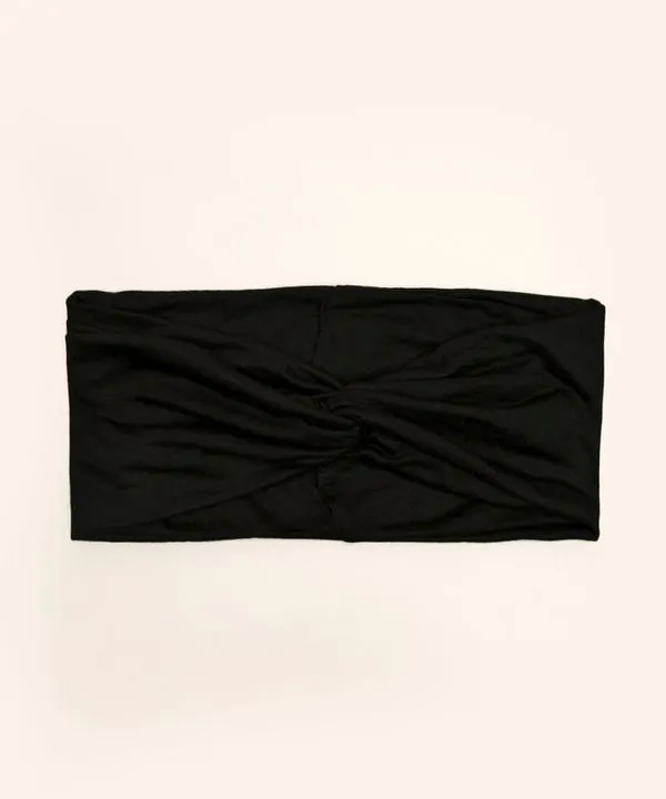 faixa de cabelo esportiva com nó preto Único
