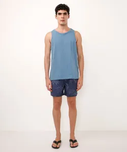 short cós elástico coqueiros azul M
