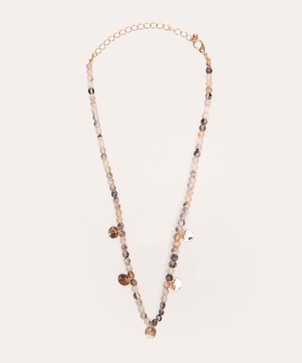 colar choker de miçanga dourado Único