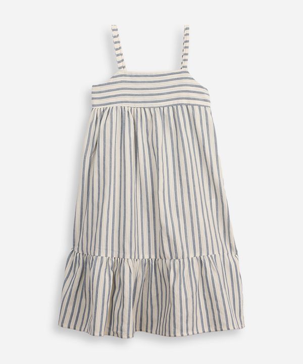 vestido midi infantil listrado azul 10