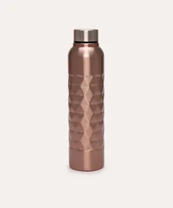 garrafa de inox texturizada 1l rosê Único