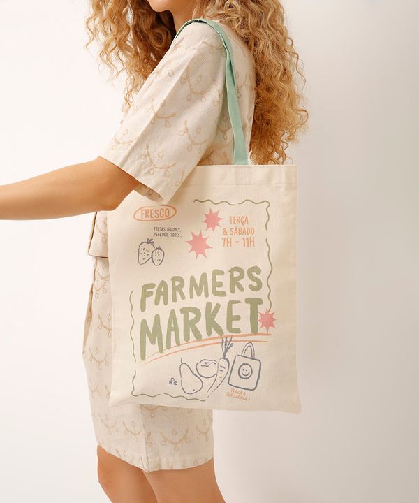 bolsa ecobag farmers market bege UNICO