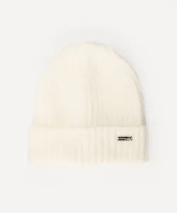 gorro de tricot felpudo off white UNICO