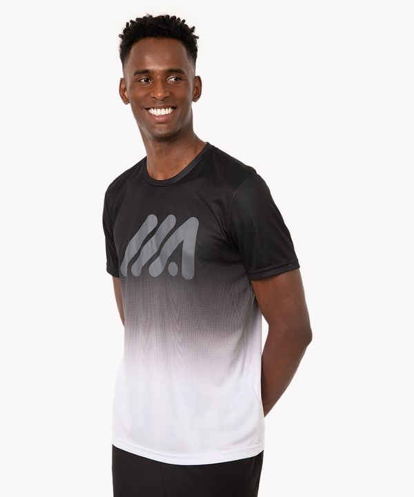 camiseta degradê manga curta esportiva preta GG