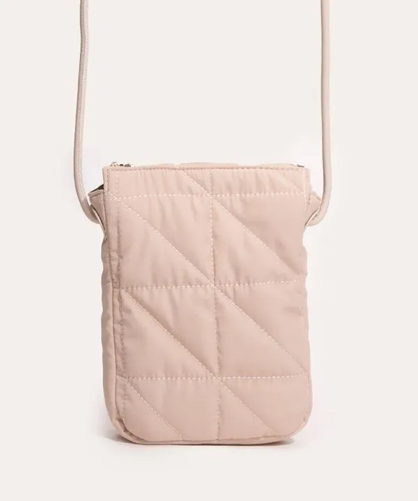 bolsa transversal dupla face matelassê kaki Único