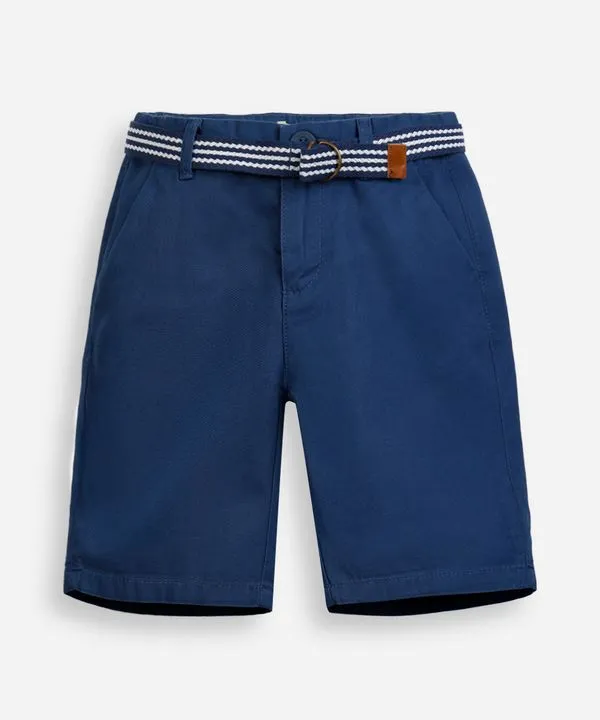 bermuda infantil de sarja com cinto azul 4