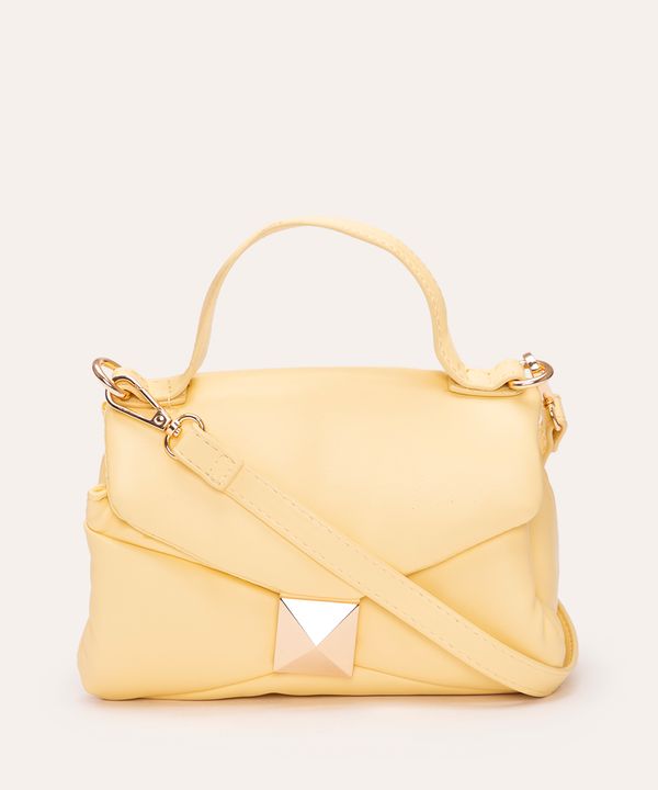 bolsa crossbody com recorte e tacha amarela Único