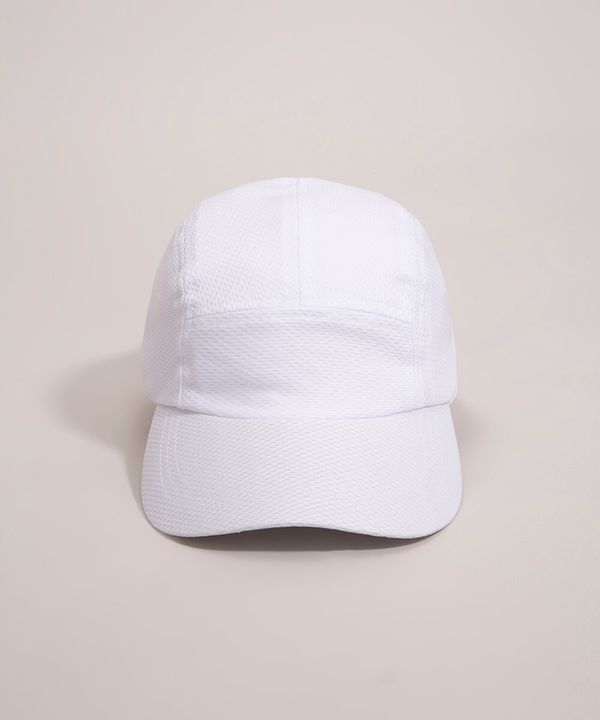 boné aba curva esportivo texturizado com recortes branco Único