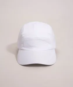 boné aba curva esportivo texturizado com recortes branco Único
