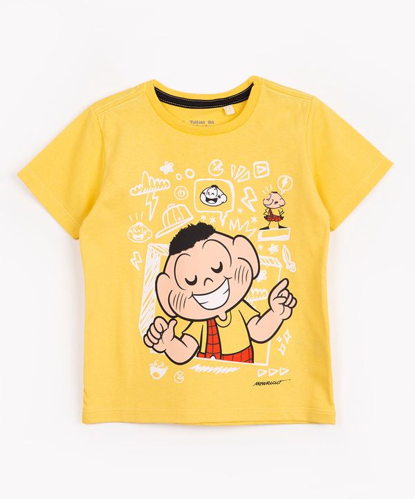 camiseta infantil de algodão cascão turma de mônica amarelo 5