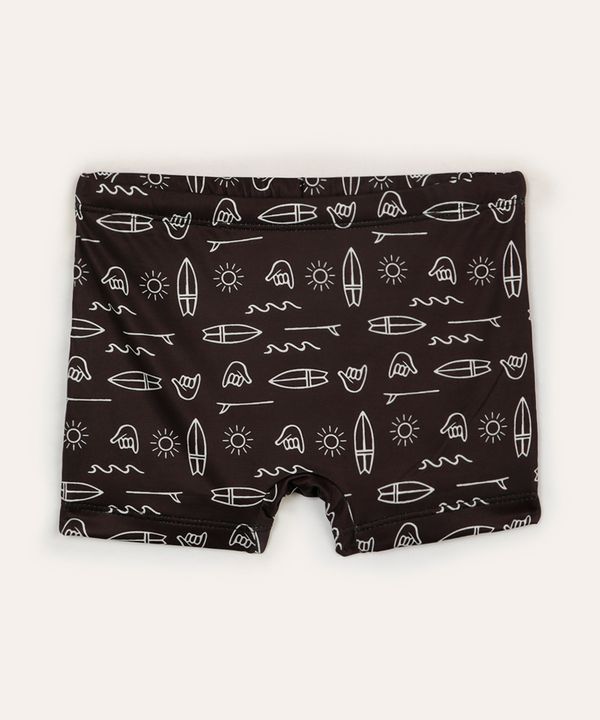 sunga infantil boxer prancha de surf preta 10