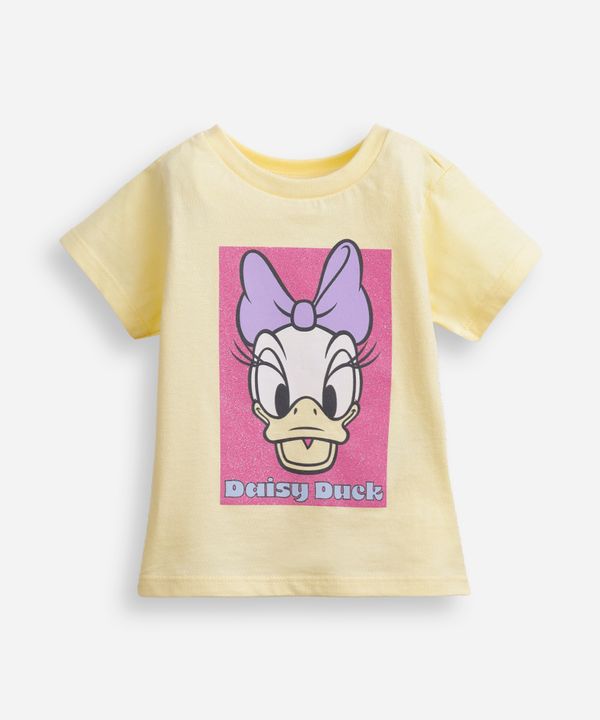 camiseta infantil de algodão margarida com glitter amarela 1