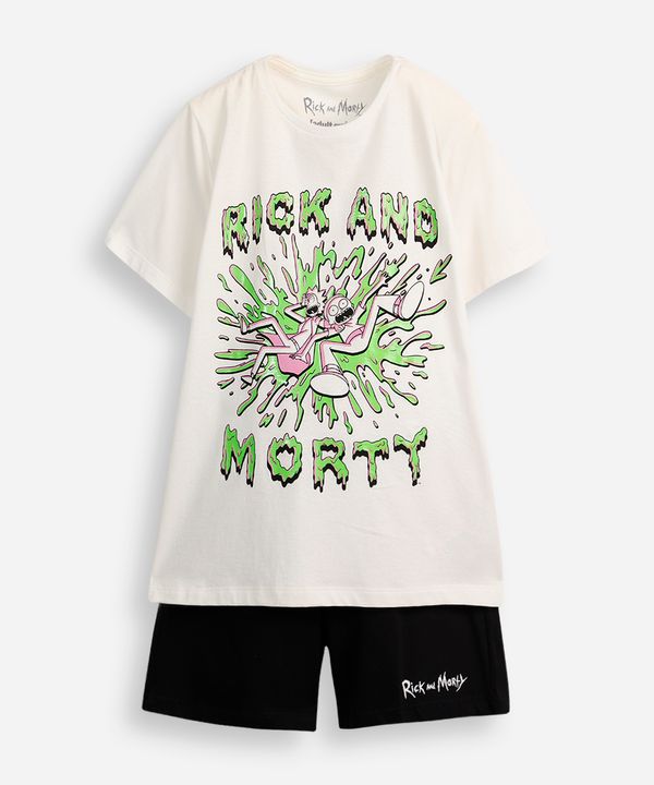pijama curto juvenil rick e morty off white 16