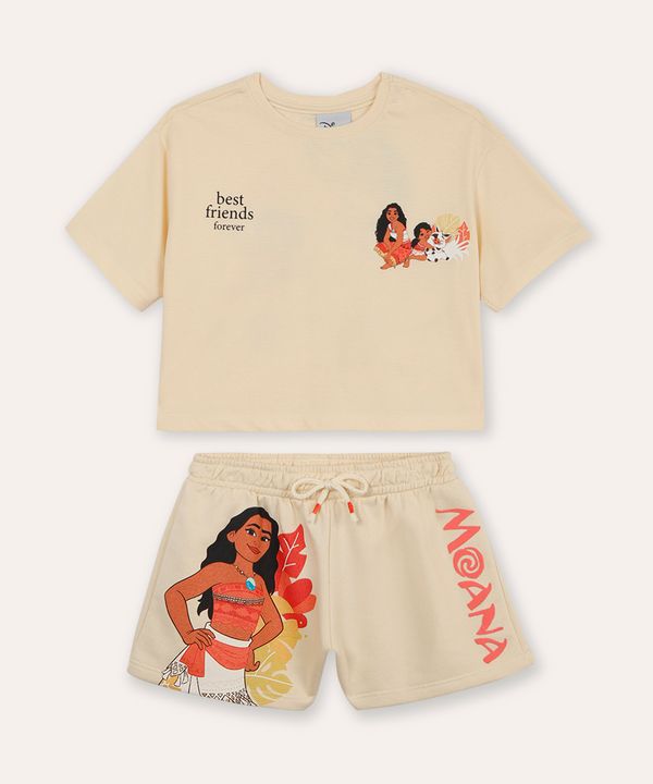 conjunto infantil de algodão moana e simea bege 8