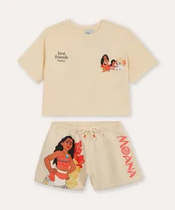 conjunto infantil de algodão moana e simea bege 4