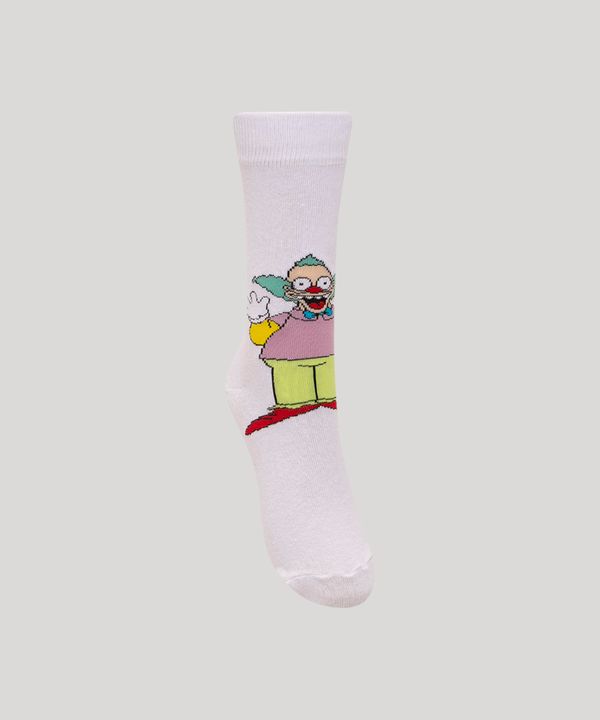 meia masculina cano alto estampada os simpsons branco 37-40