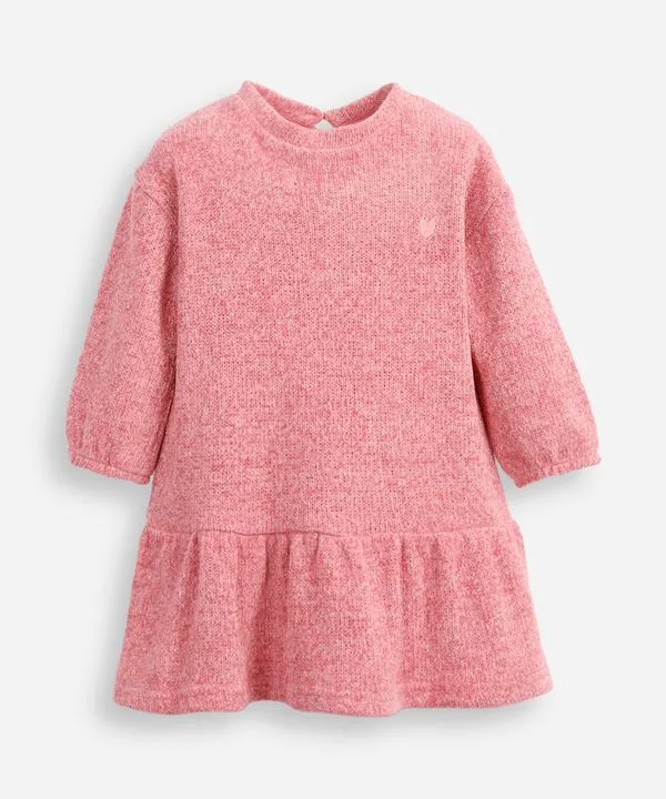 vestido infantil manga bufante com lurex rosa 5