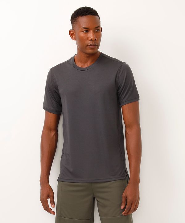 camiseta quadriculada esportiva cinza GG