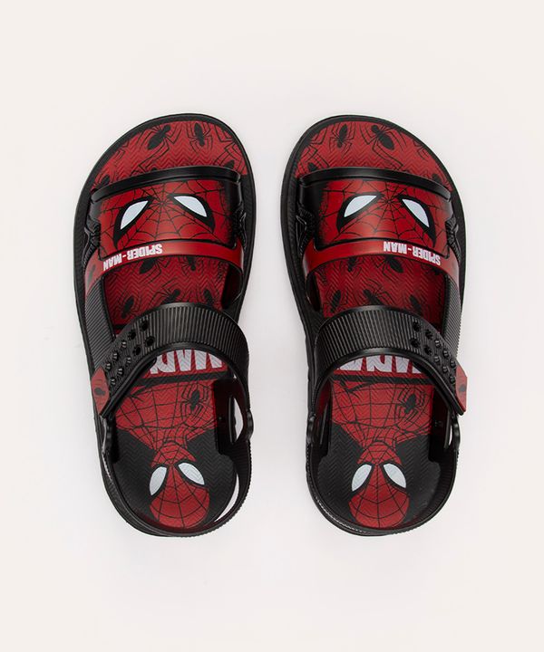 sandália infantil homem aranha preta 31-32