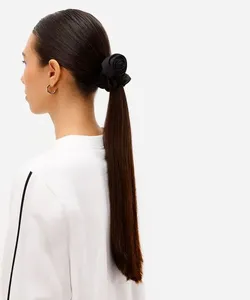 elástico de cabelo feminino scrunchie floral preto UNICO