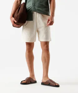bermuda reta masculina cós elástico texturizada bege G
