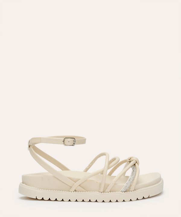 rasteirinha flatform infantil com brilhos off white 31
