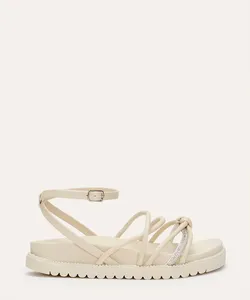 rasteirinha flatform infantil com brilhos off white 28