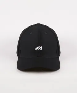 Boné de Sarja Masculino Esportivo Aba Curva com Bordado Preto Único