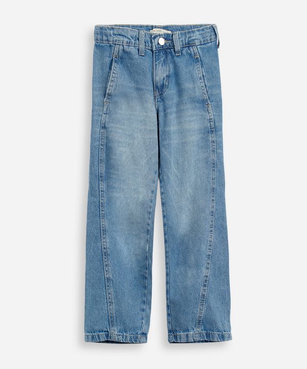 calça balloon infantil jeans azul 12