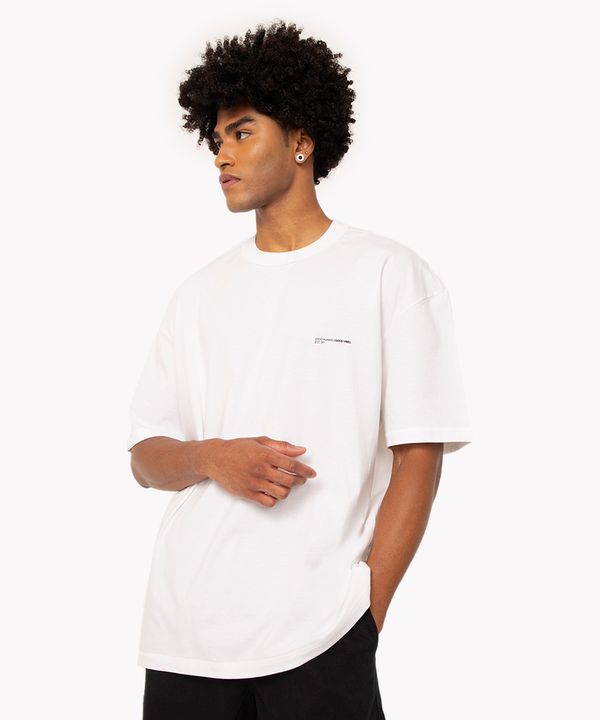 camiseta oversized de algodão manga curta off white GG