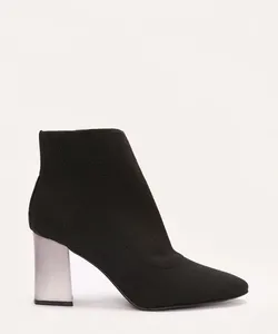 bota knit salto cromado oneself preta 39