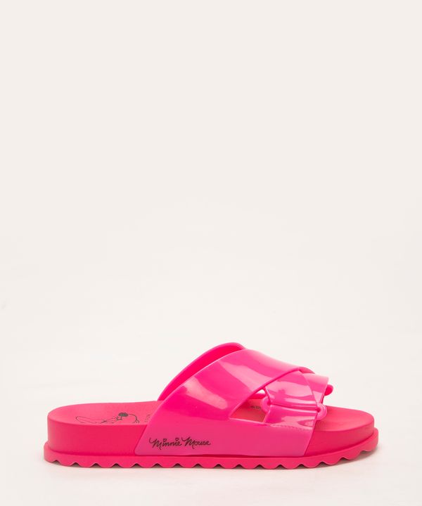 chinelo infantil slide minnie mouse rosa 29
