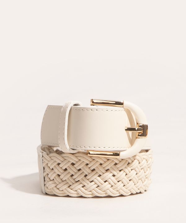 cinto de corda com fivela de metal off white 100CM