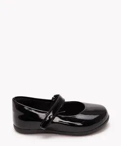 sapatilha infantil em verniz com velcro preta 25