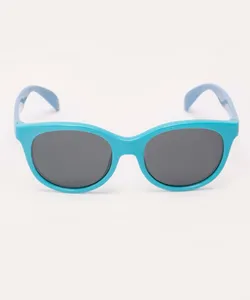 óculos de sol infantil oval com proteção uv azul claro Único