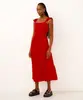vestido midi de viscose marias vermelho P