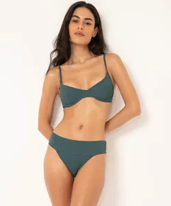 biquíni calcinha tanga texturizada com proteção uv50+ verde G