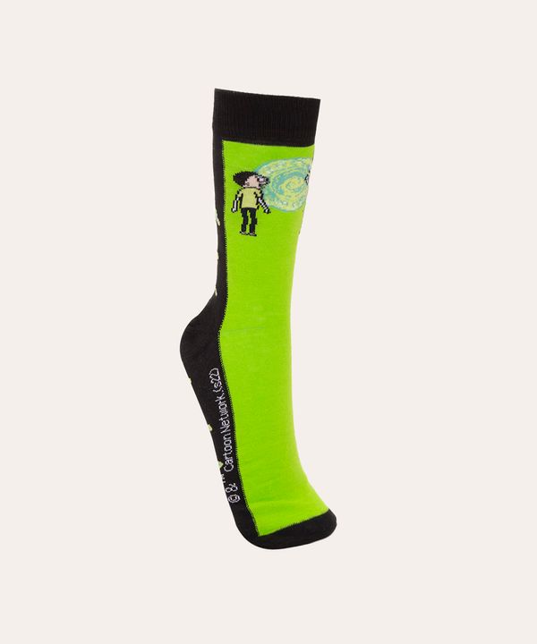 meia cano longo rick and morty preto 41-43